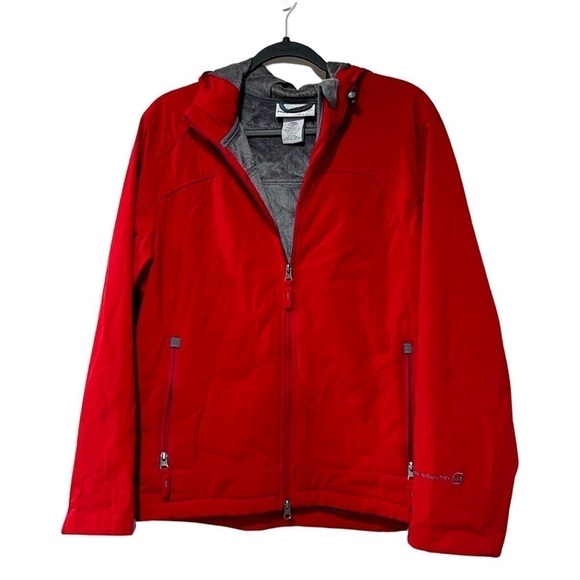 FREE COUNTRY Women's Red Hooded Zip up Jacket Sz XL - Picture 2 of 9